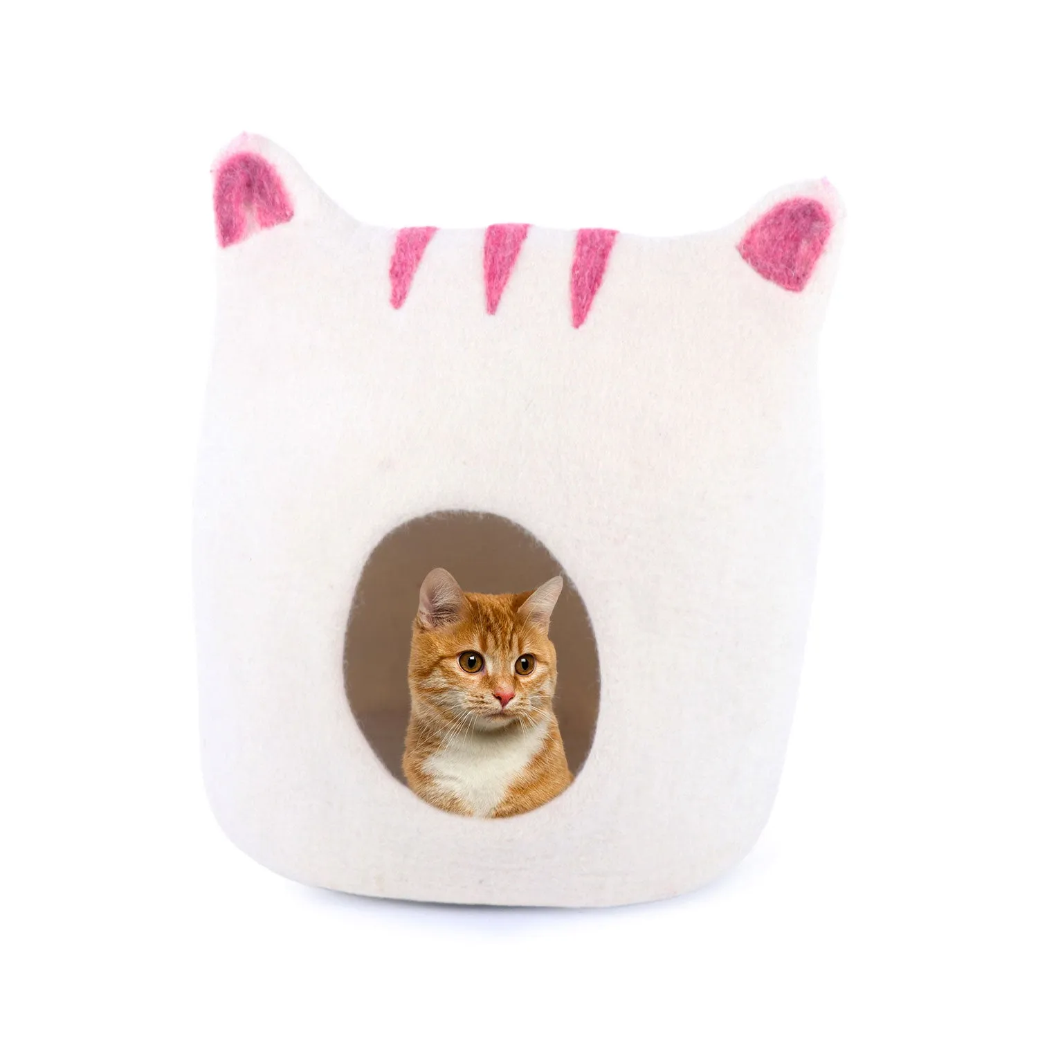 100% Natural Wool Cat Cave - Handmade Premium Shaped Felt