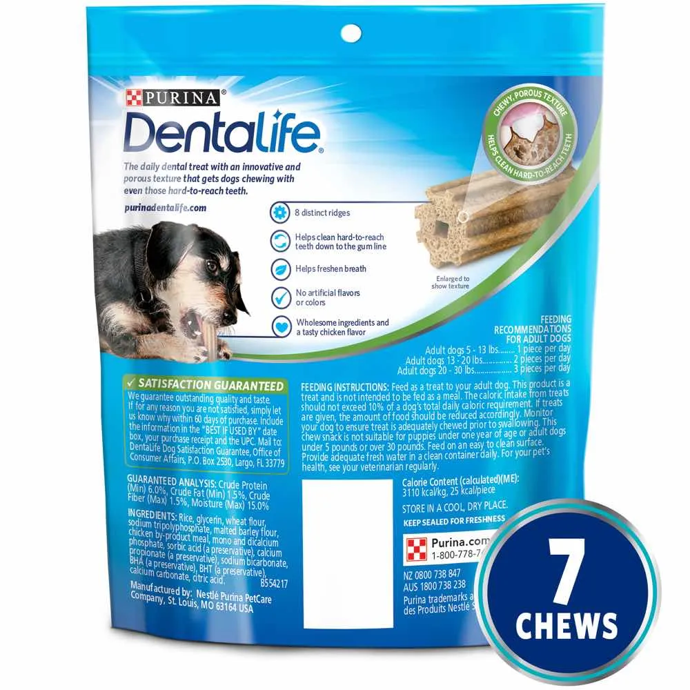 2 FOR $14 (Exp Jan 2023): Dentalife Daily Oral Care Dental Mini Dog Treats 7 chews (2 oz)