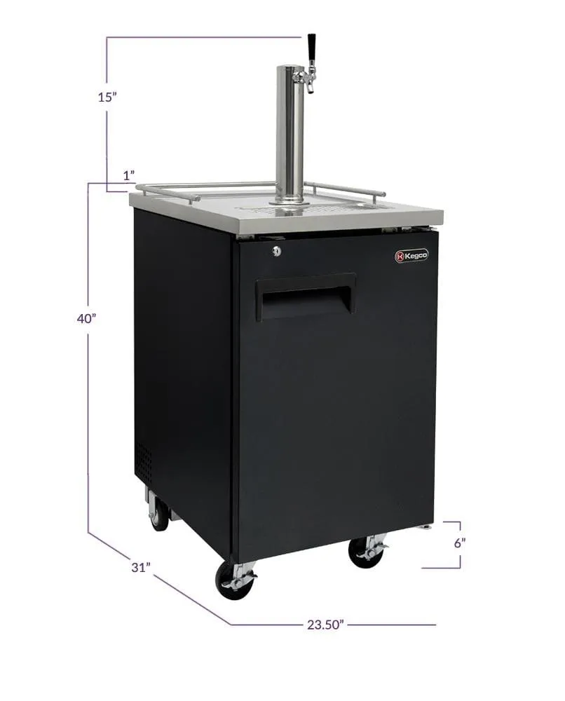 24" Wide Cold Brew Coffee Black Commercial Kegerator