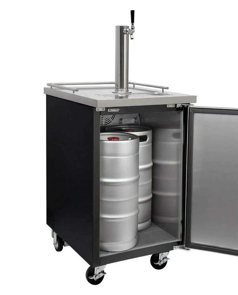 24" Wide Cold Brew Coffee Black Commercial Kegerator