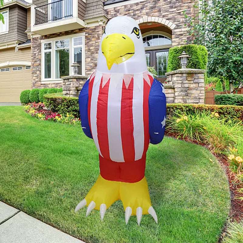 5.2ft/5.9ft/7ft/7.9ft Patriotic Independence Day Inflatable American Eagle Blowup Outdoor Decoration