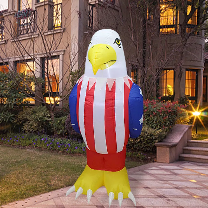 5.2ft/5.9ft/7ft/7.9ft Patriotic Independence Day Inflatable American Eagle Blowup Outdoor Decoration