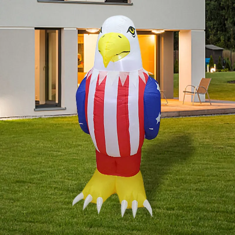 5.2ft/5.9ft/7ft/7.9ft Patriotic Independence Day Inflatable American Eagle Blowup Outdoor Decoration