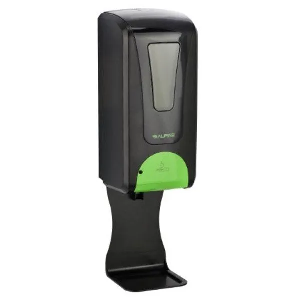 Alpine Automatic Hands-Free Foam Hand Sanitizer/Soap Dispenser with Drip Tray, 1200 mL, Black - ALP430-F-T-BLK