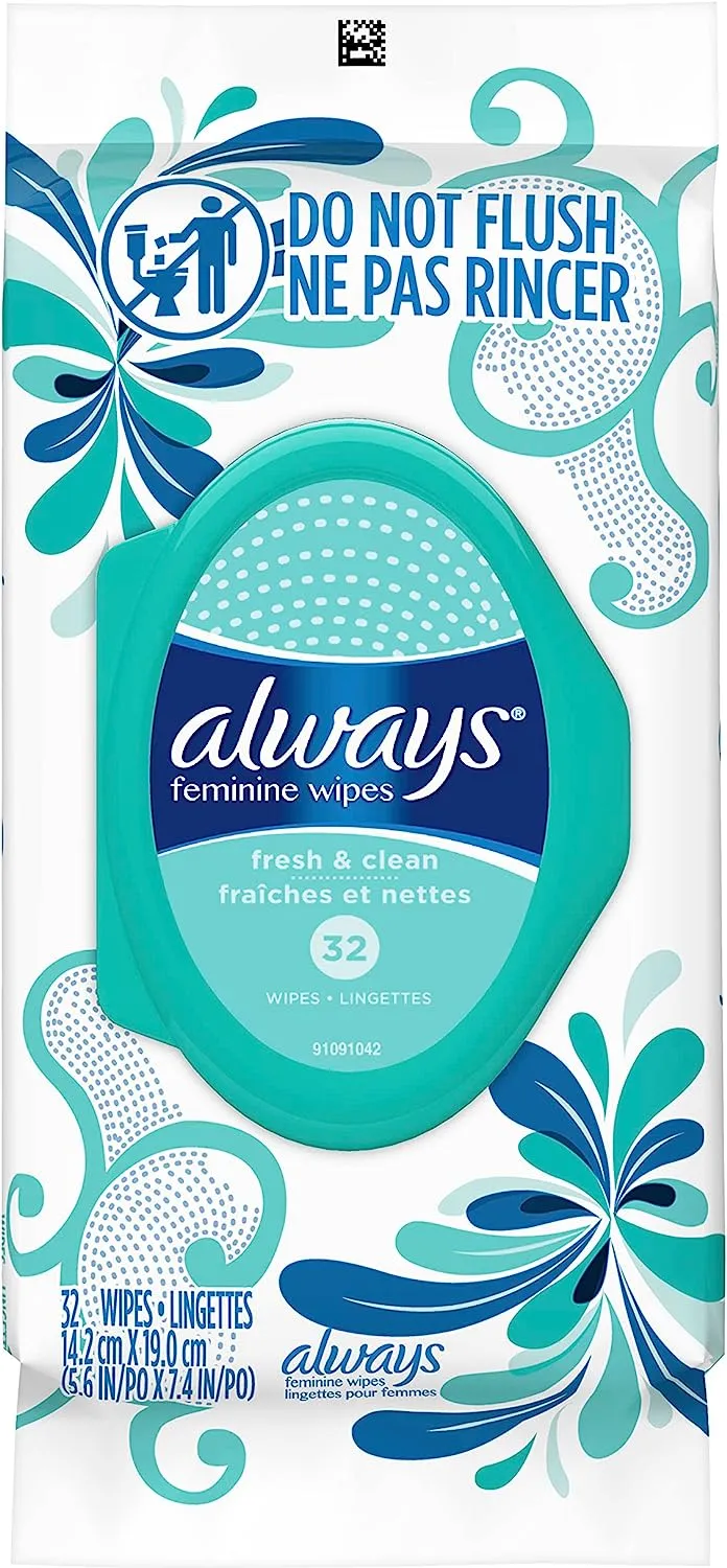 Always Feminine Wipes, Fresh & Clean, Soft Pack, 32 Count