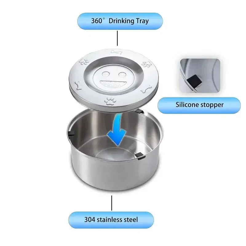 Anti-Spill Stainless Steel Dog Water Bowl