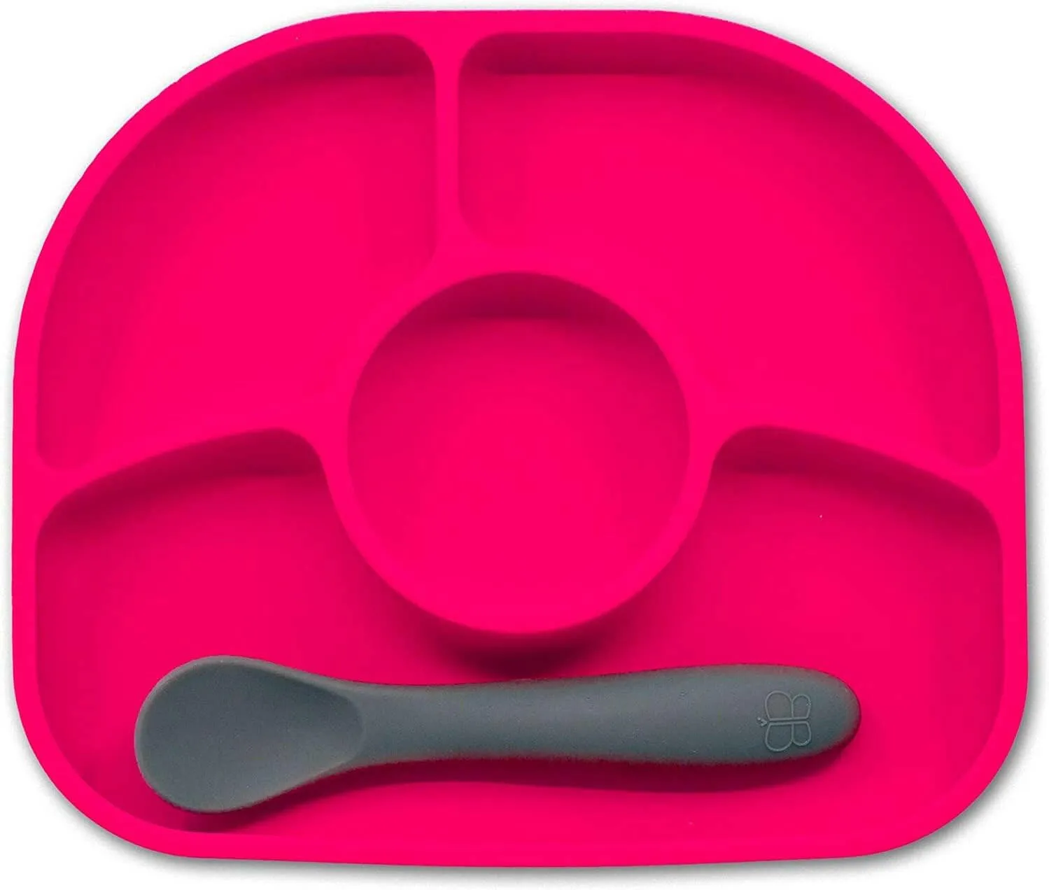 BBLUV Yümi Anti-Spill Silicone Plate & Spoon Set