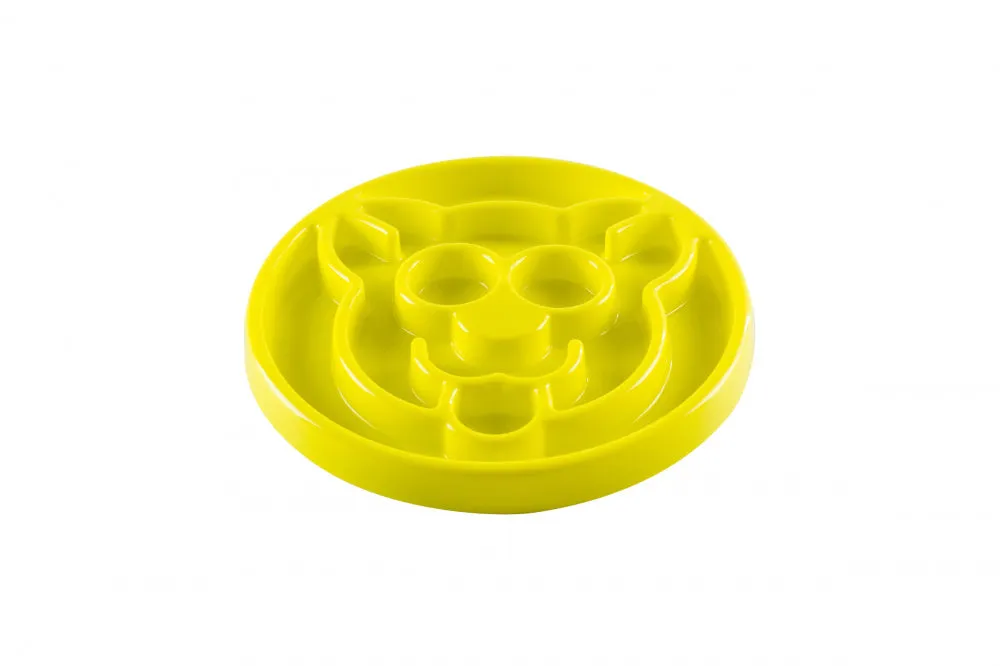 BeOneBreed Yellow Slow Feeder Cat Food Bowl