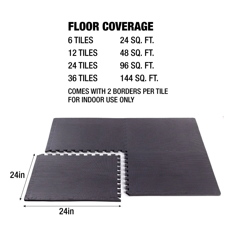 Black Heavy-Duty Interlocking Foam Mat