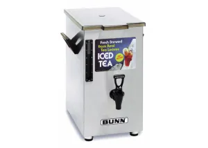 Bunn 4 Gallon Square Style Iced Tea/Coffee Dispensers and Stands, TD4(Solid lid)