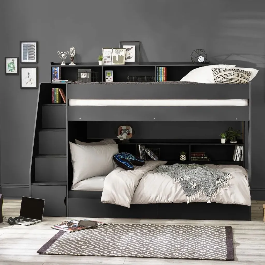 Camelot Anthracite Staircase Bunk Bed by Julian Bowen