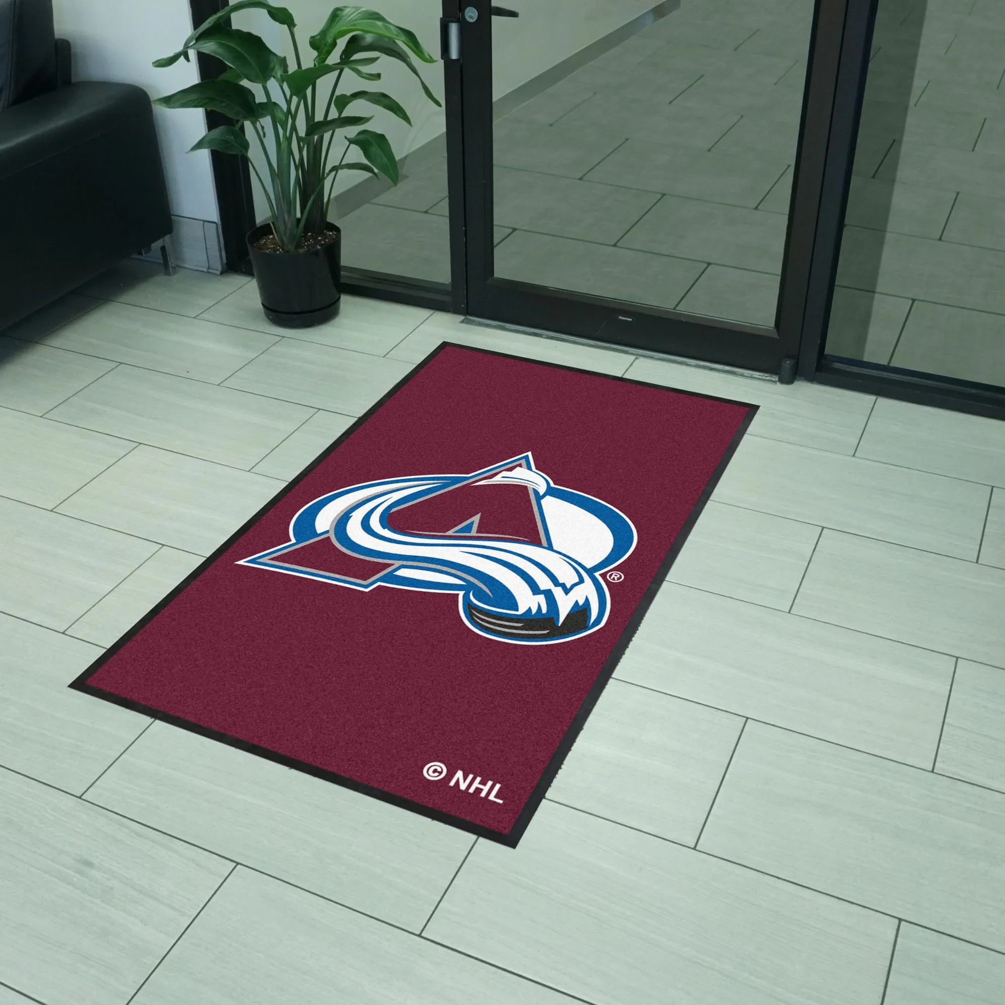 Colorado Avalanche 3X5 High-Traffic Mat with Durable Rubber Backing - Portrait Orientation