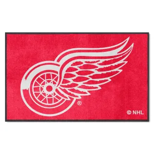 Detroit Red Wings 4X6 High-Traffic Mat with Durable Rubber Backing - Landscape Orientation