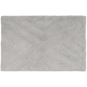 Diamond Cotton Bath Mat Grey, 20in x 32in