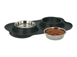 DUET stainless steel bowls with silicone mat 200ml x 2