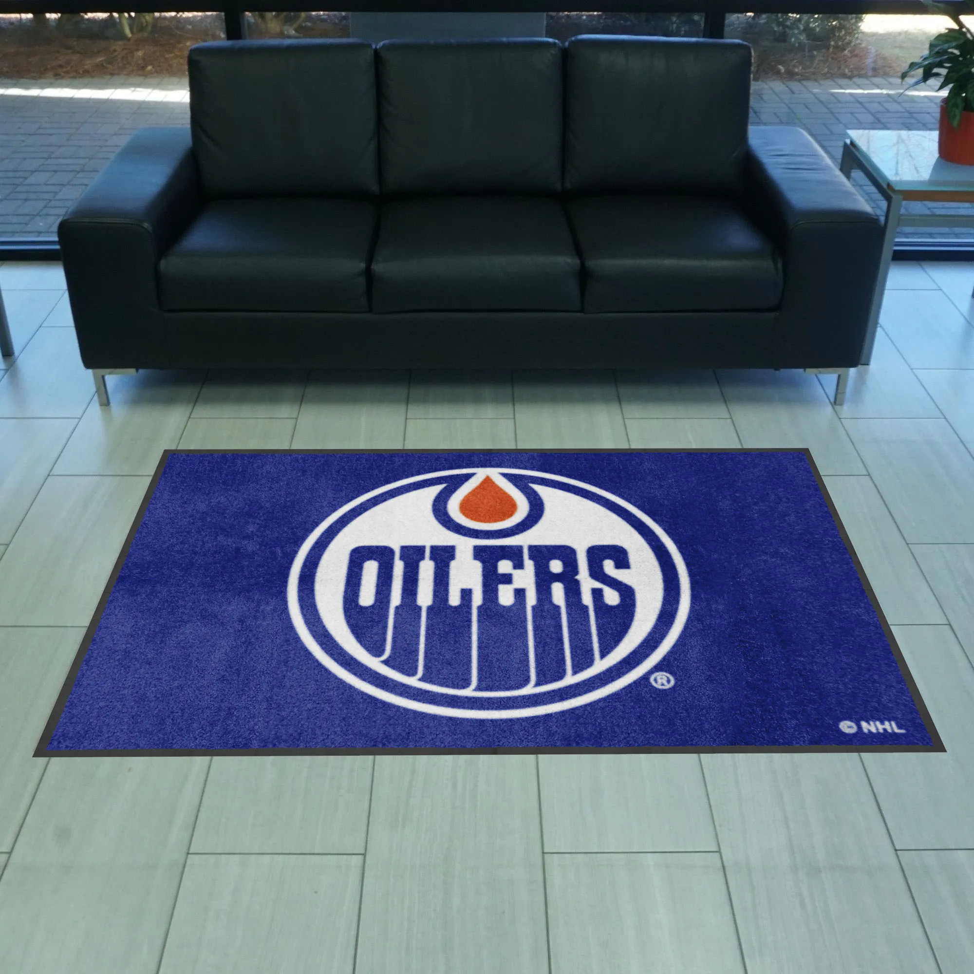 Edmonton Oilers 4X6 High-Traffic Mat with Durable Rubber Backing - Landscape Orientation