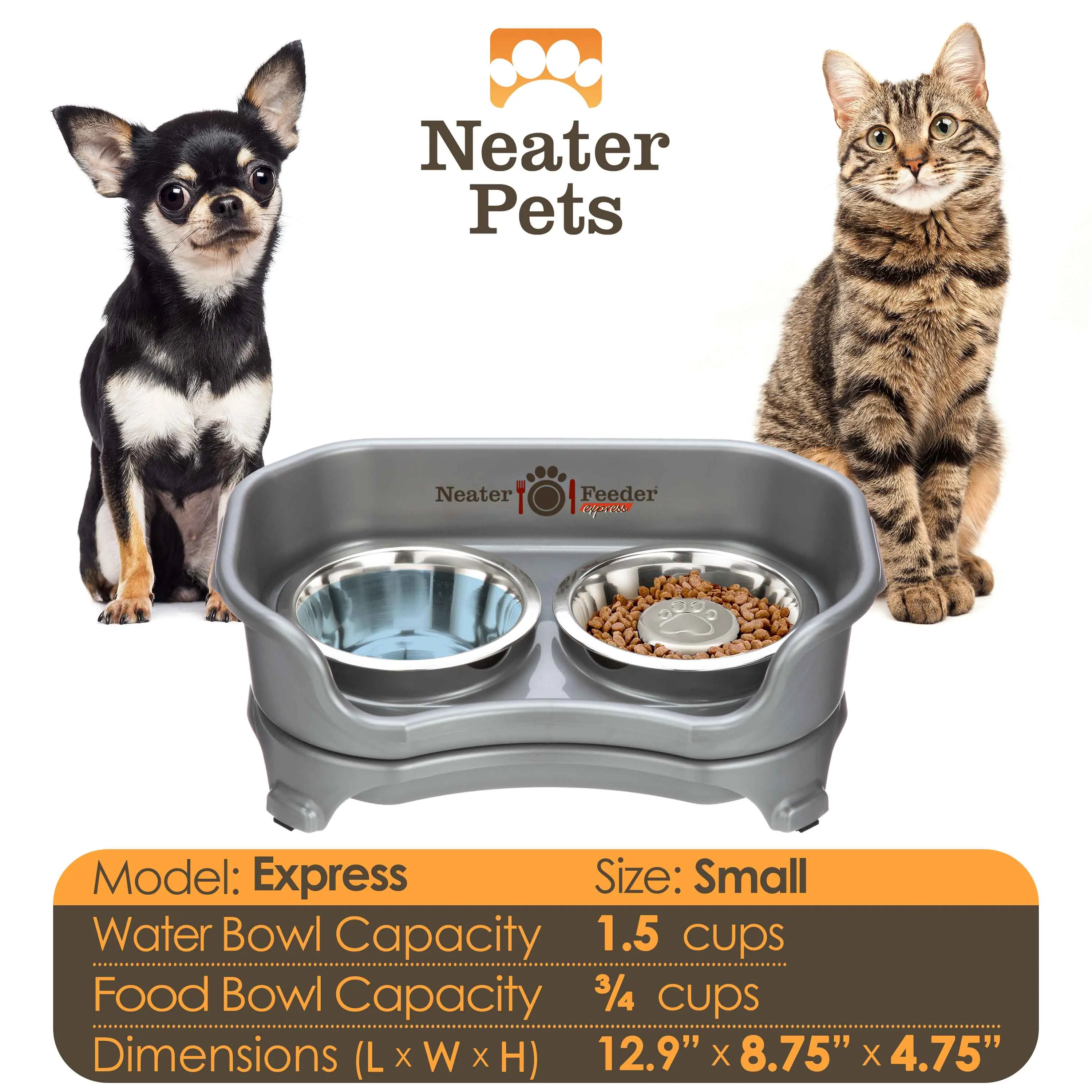 EXPRESS Neater Feeder with Stainless Steel Slow Feed Bowl