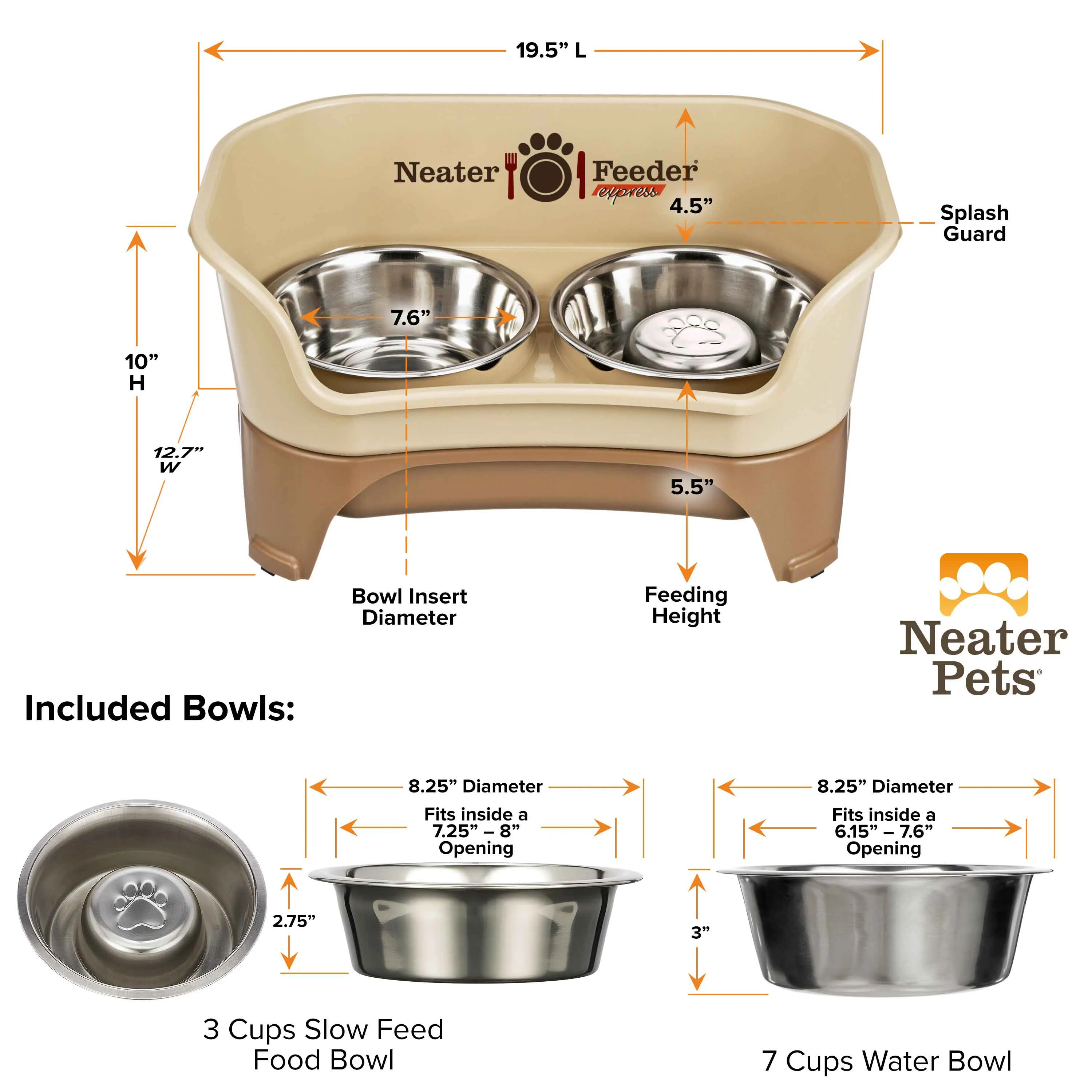 EXPRESS Neater Feeder with Stainless Steel Slow Feed Bowl