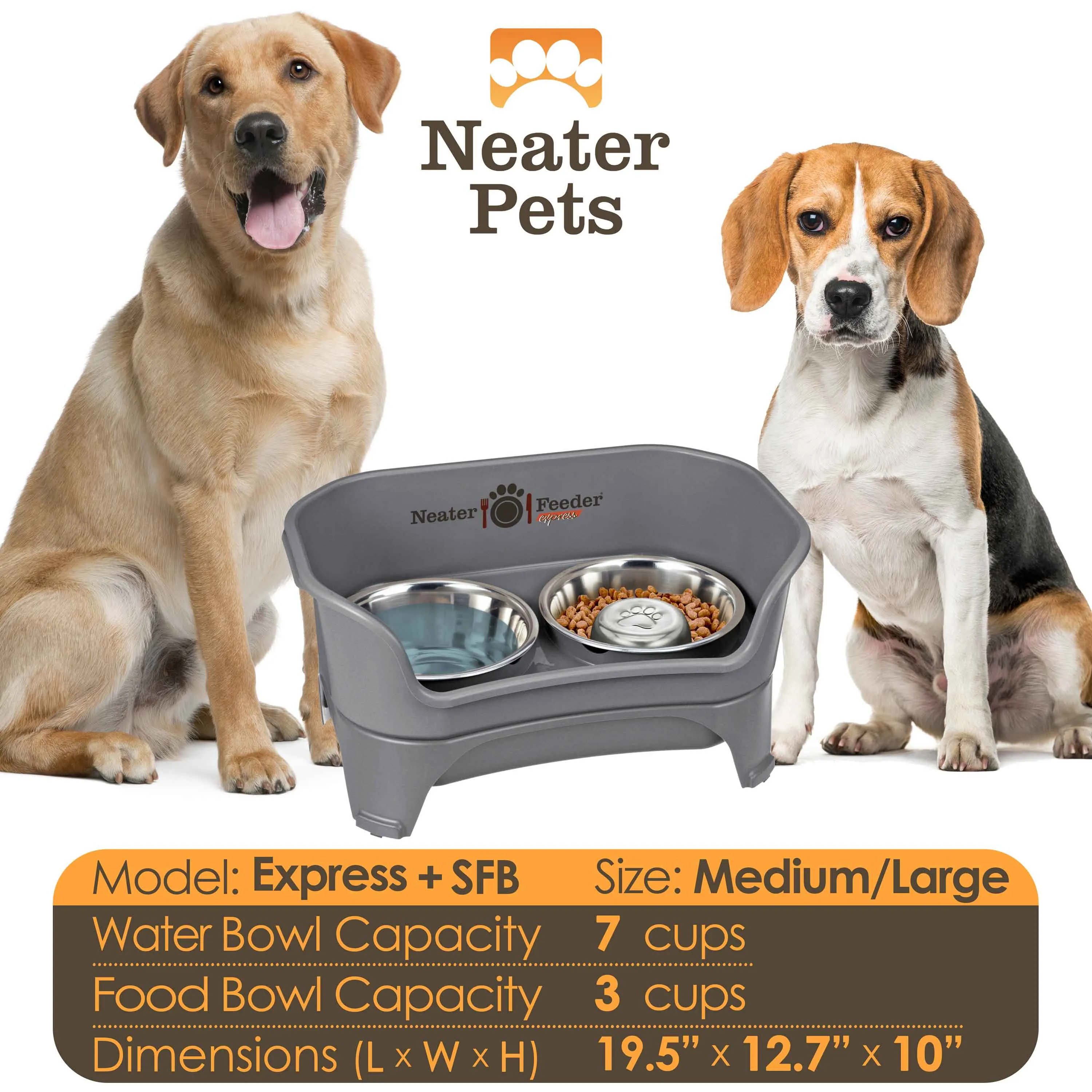 EXPRESS Neater Feeder with Stainless Steel Slow Feed Bowl