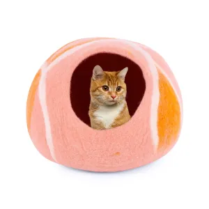 Felt and Wool Felt Cat cave Bed and House for Indoor Kittens Ecm 100% Natural Merino Wool Extremely Cozy and Warm.