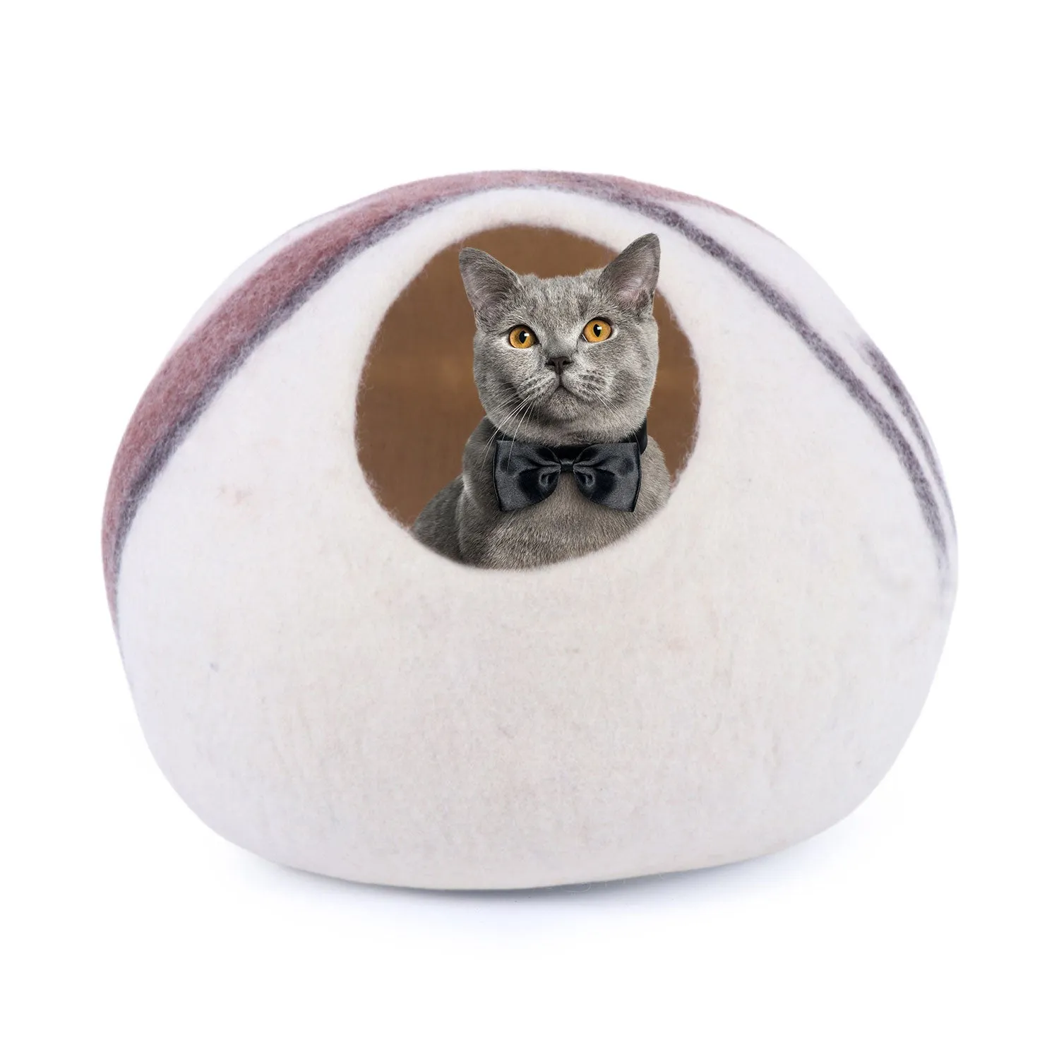 Felt and Wool Felt Cat cave Bed and House for Indoor Kittens Ecm 100% Natural Merino Wool Extremely Cozy and Warm.