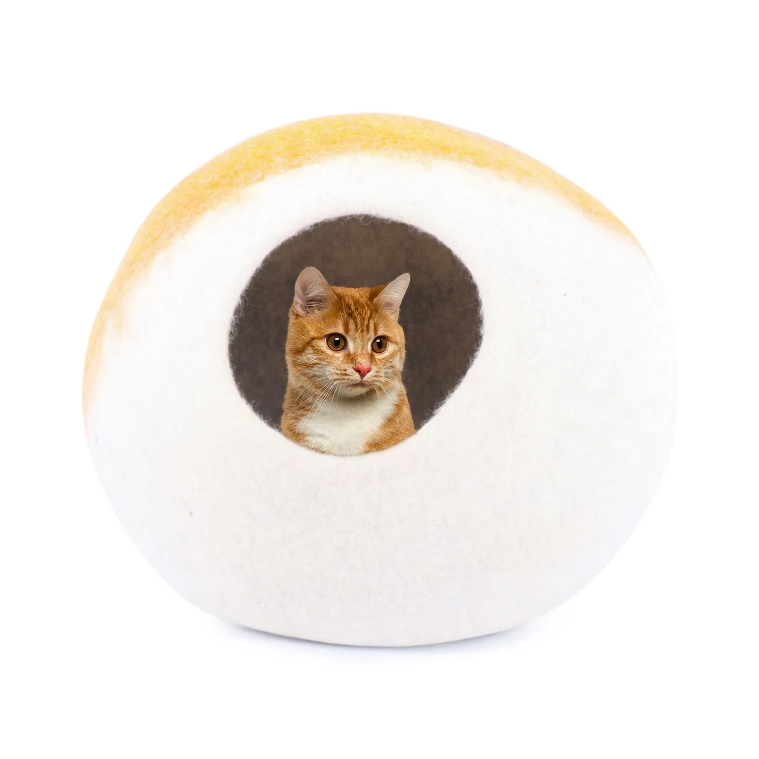 Felt and Wool Felt Cat cave Bed and House for Indoor Kittens Ecm 100% Natural Merino Wool Extremely Cozy and Warm.