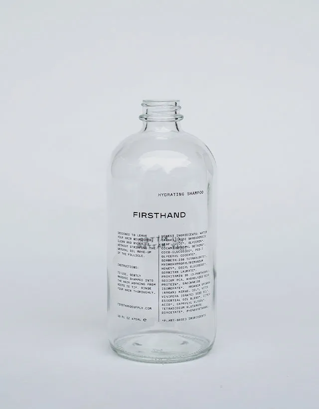 Firsthand Supply - Empty Refillable Clear Glass Hydrating Shampoo Bottle, 475ml