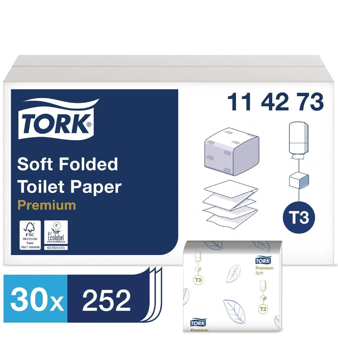 GD307 Tork Premium Folded Toilet Paper 2-Ply (Pack of 30)