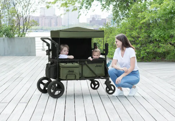 Jeep Wrangler Deluxe Stroller Wagon with Cooler Bag