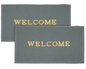 Kuber Industries Multiuses Rubber Anti Slip Welcome Door Mat for Home, Bedroom & Bathrooom Pack of 2 (Grey)