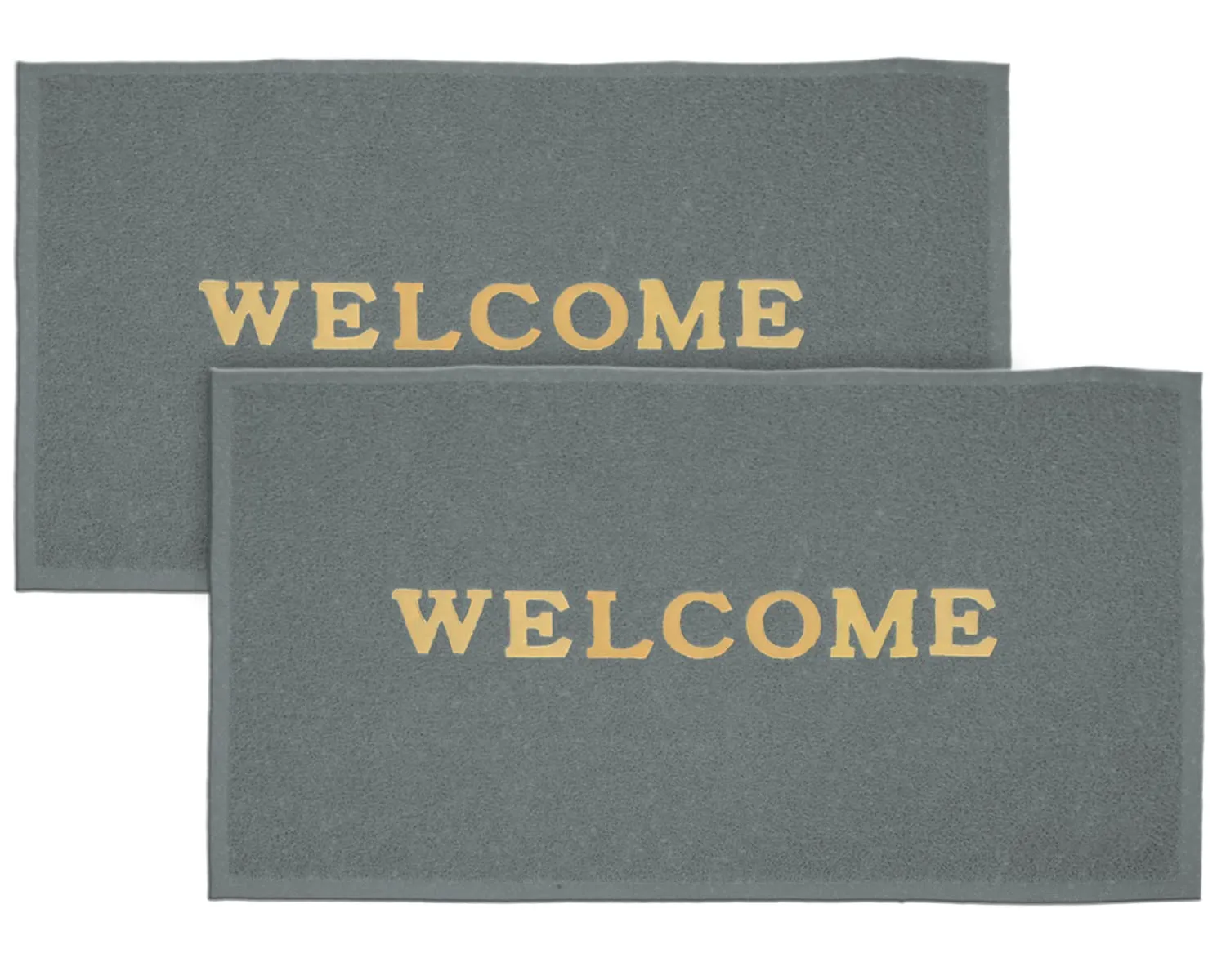 Kuber Industries Multiuses Rubber Anti Slip Welcome Door Mat for Home, Bedroom & Bathrooom Pack of 2 (Grey)