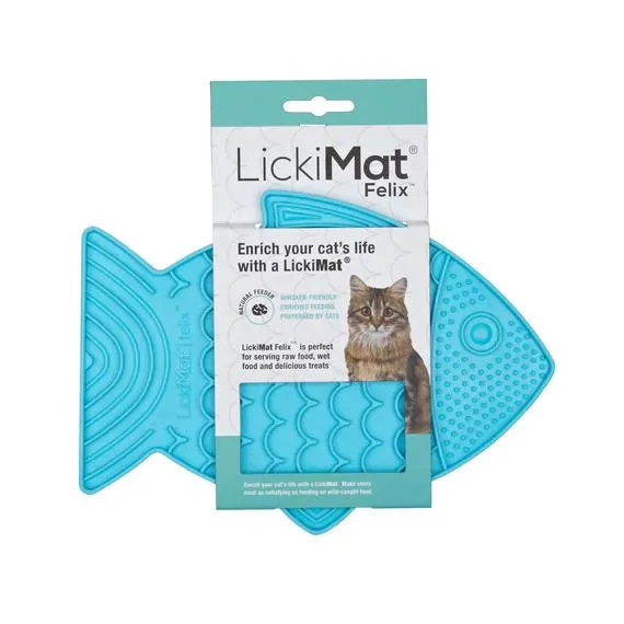 LickiMat Felix Slow Feeder Mat for Cats Turquoise