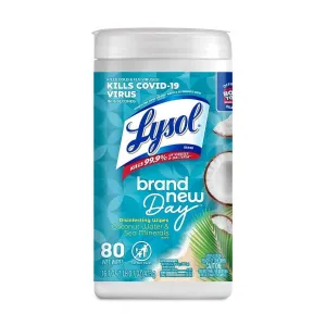 Lysol Disinfectant Wipes, Multi-Surface Antibacterial Cleaning Wipes, For Disinfecting and Cleaning, Coconut & Sea Minerals, 80 Count