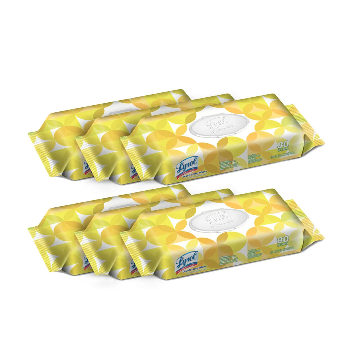 Lysol® Lemon & Lime Blossom Scent Disinfecting Wipes (6.75" x 8.5" | 80 Wipe Flat Packs) - Case of 6