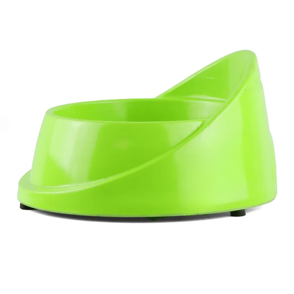 M Pets Single Fashion Diner Bowl for Dogs and Cats (Green)