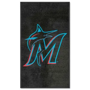 Miami Marlins 3X5 High-Traffic Mat with Durable Rubber Backing - Portrait Orientation