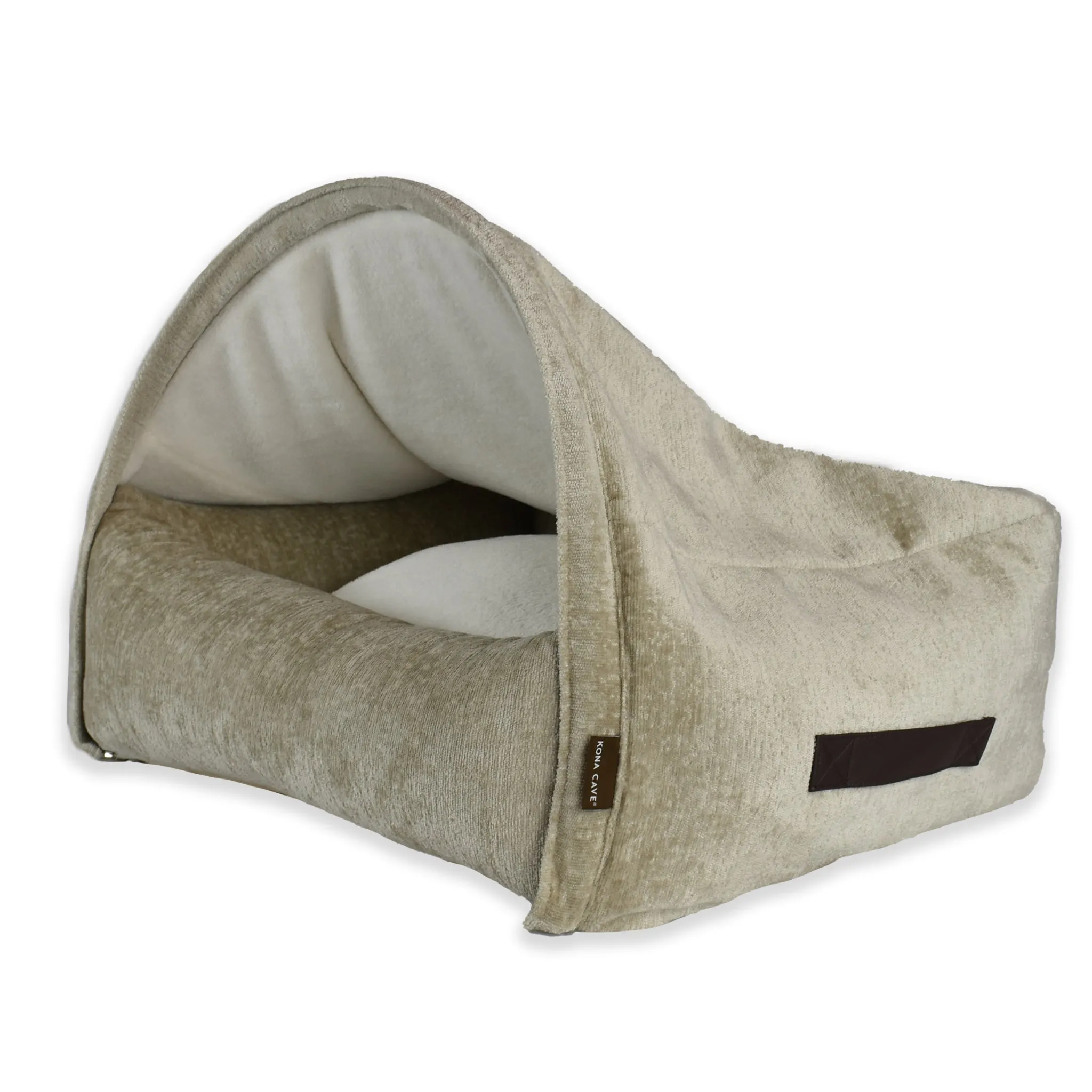 New! Snuggle Cave Bed - Chenille Velvet - Beige