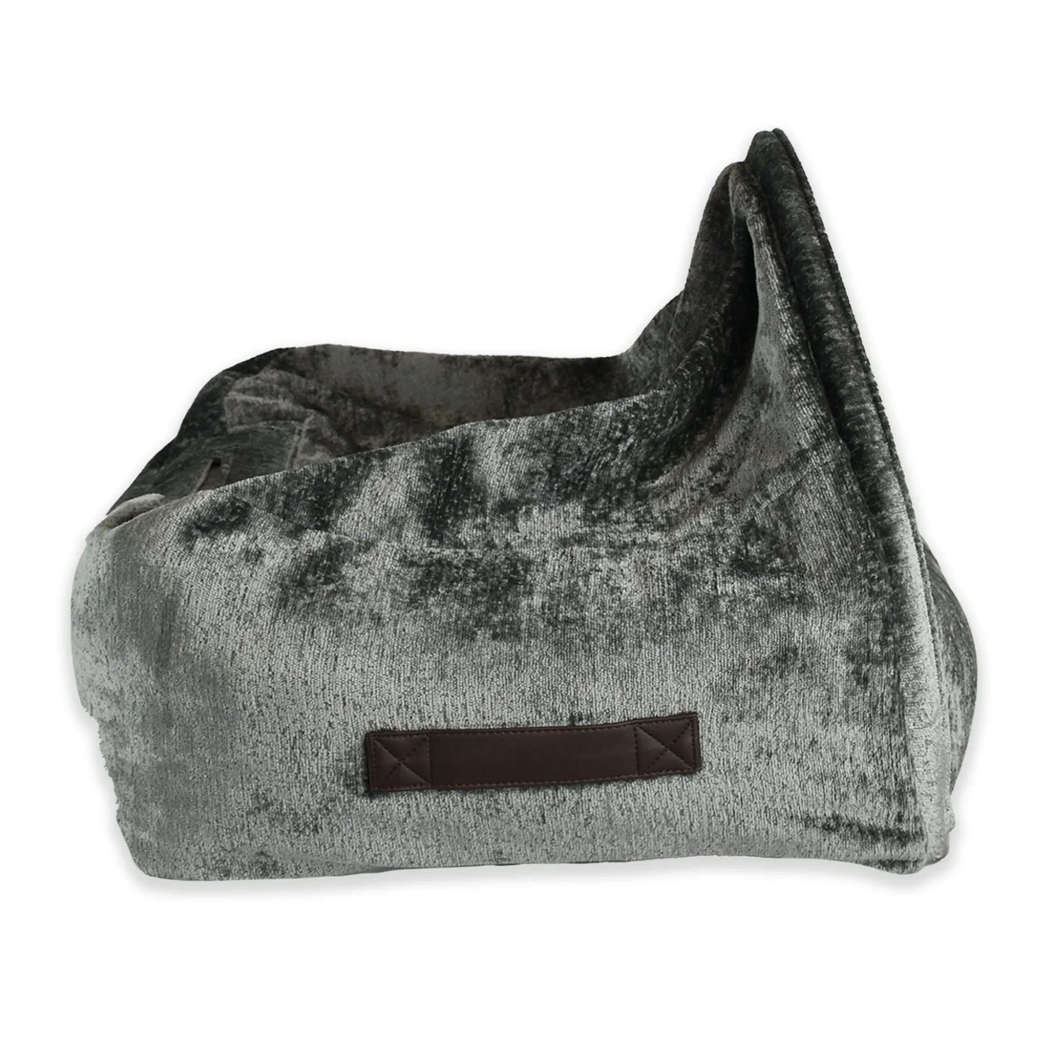 New! Snuggle Cave Bed - Chenille Velvet - Grey