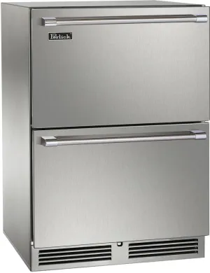 Perlick Signature Series 24-Inch Built-In Counter Depth Drawer Dual Zone Refrigerator & Freezer with 5 cu. ft. Capacity in Stainless Steel HP24ZS-4-5