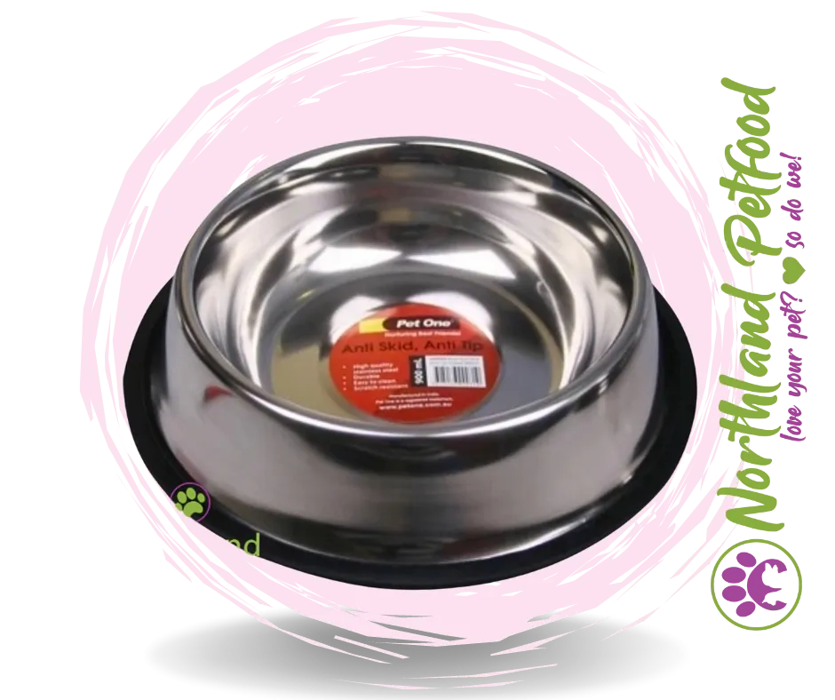 Pet One Stainless Steel Bowl [Anti Skid Anti Tip]