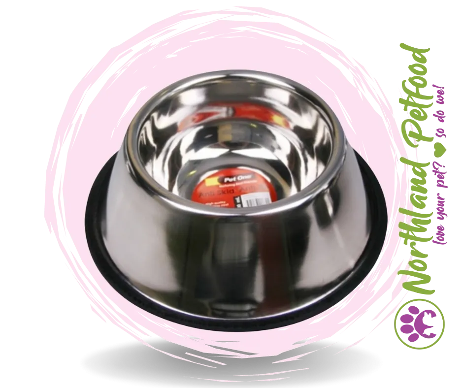 Pet One Stainless Steel Spaniel Shaped Bowl 900ml