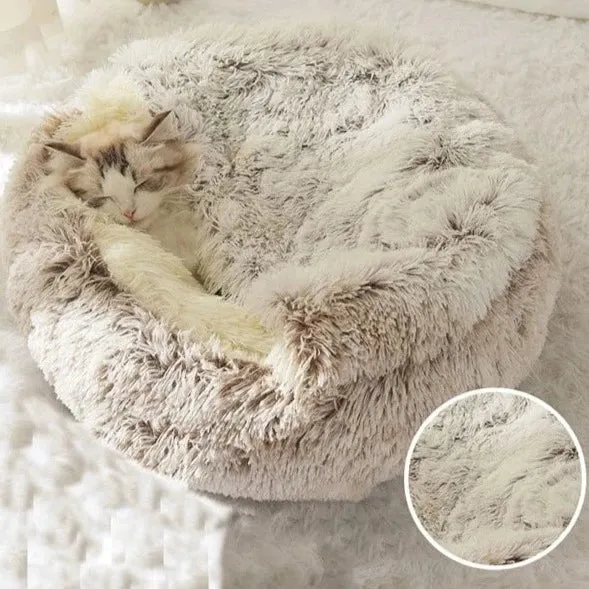 Plush Cat Cave Bed, Donut Cat Cave Bed