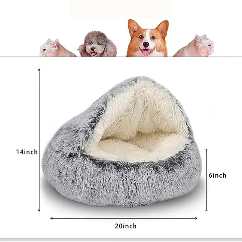 Plush Cat Cave Bed, Donut Cat Cave Bed