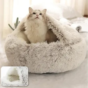 Plush Cat Cave Bed, Donut Cat Cave Bed