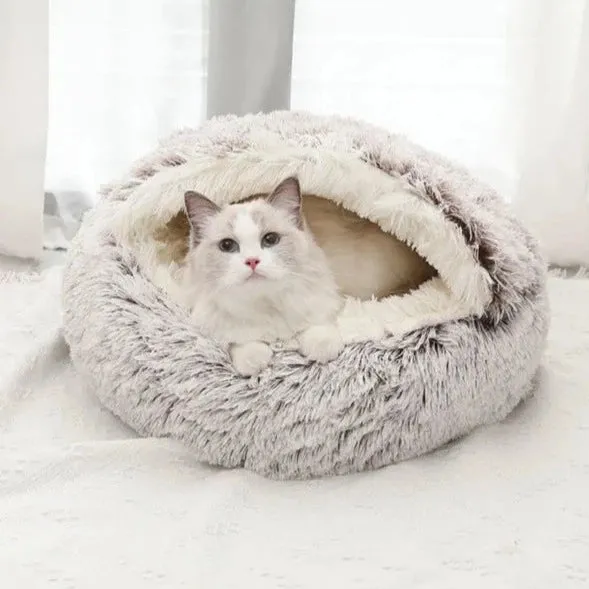 Plush Cat Cave Bed, Donut Cat Cave Bed