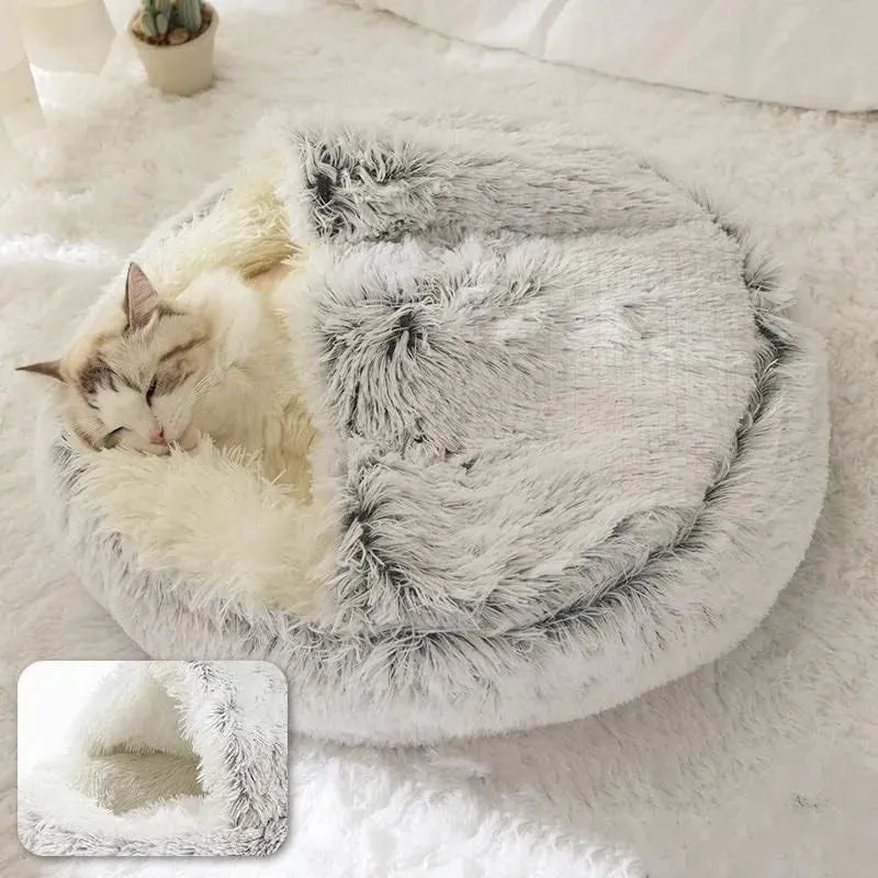 Plush Cat Cave Bed, Donut Cat Cave Bed