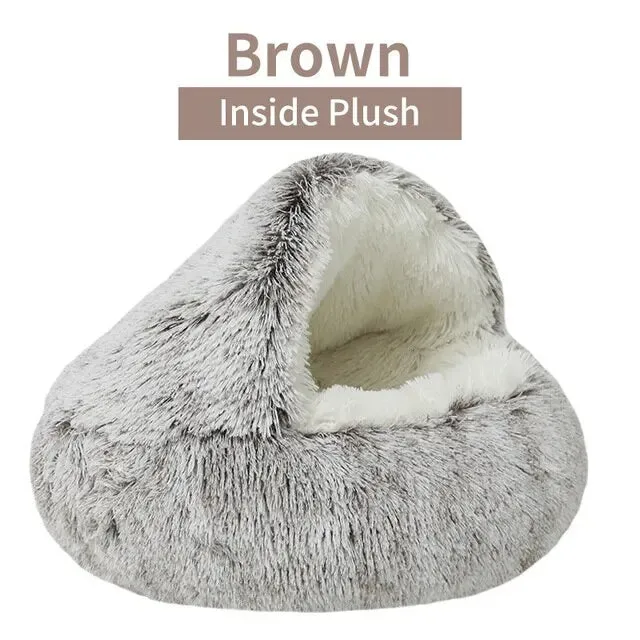 Plush Cat Cave Bed, Donut Cat Cave Bed