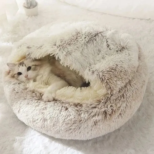 Plush Cat Cave Bed, Donut Cat Cave Bed