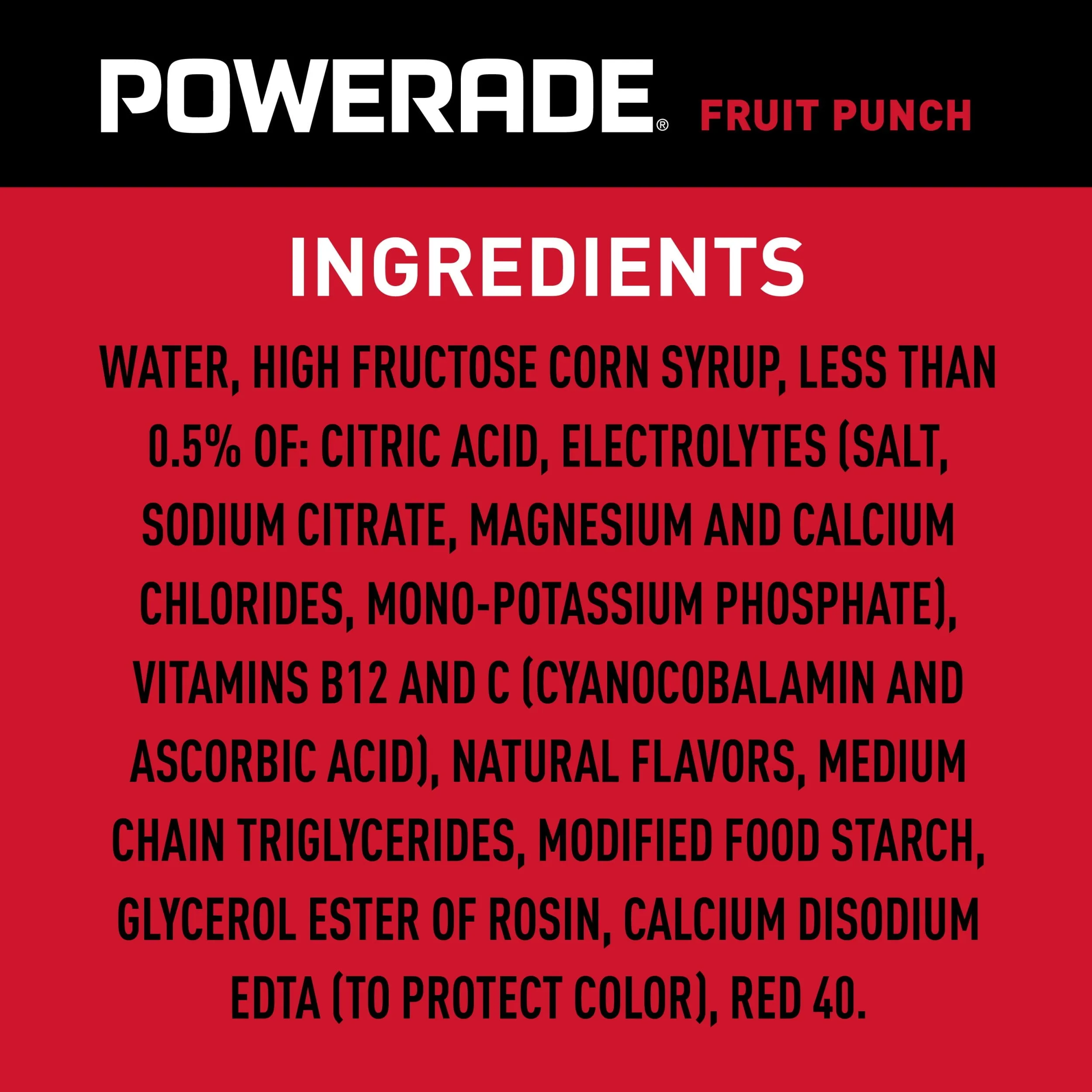 POWERADE Electrolyte Enhanced Fruit Punch Sport Drink, 20 fl oz, 8 Count Bottles