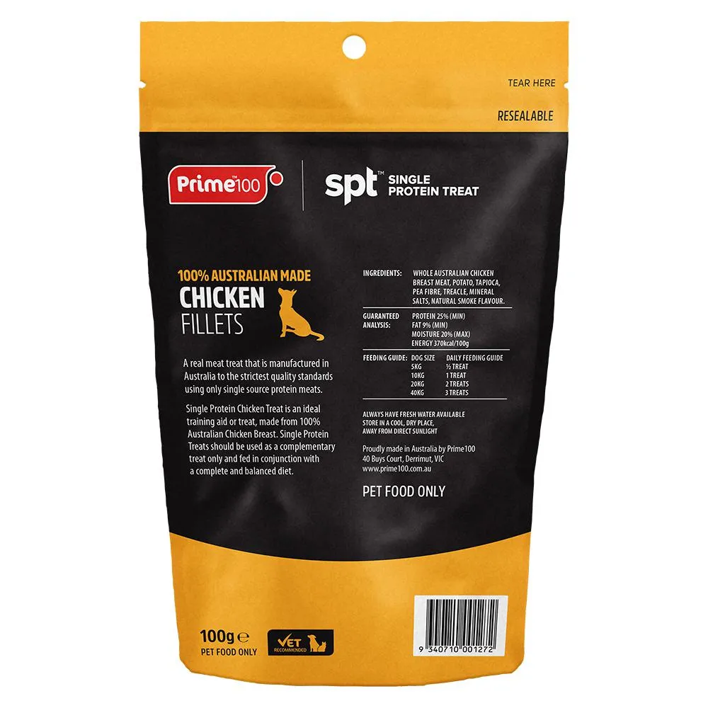 Prime 100 Dog SPT Chicken Fillet Treats 100g